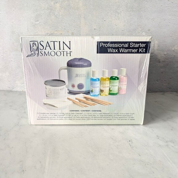 NEW SATIN SMOOTH Pro Starter Waxing Hair Removal Kit Wax Warmer Select a Temp - Picture 1 of 4